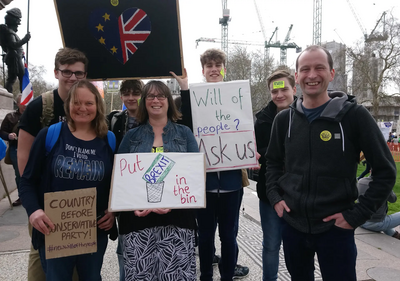 LibDem Crowborough District Council Candidate Ade Morris (right) with family and friends