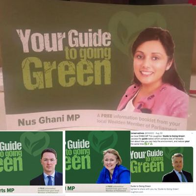 Near identicle pamphlets by Tory MPs Nus Ghani, Robert Courts, Vicky Ford & Tim Loughton