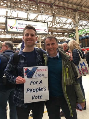 LibDem District Council Candidates Jim Edwards and Chris Bowers at Victoria before the March