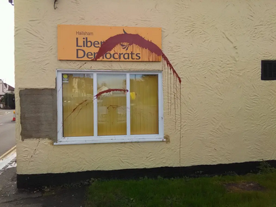 LibDem Hailsham HQ vandalised Oct 20 2019